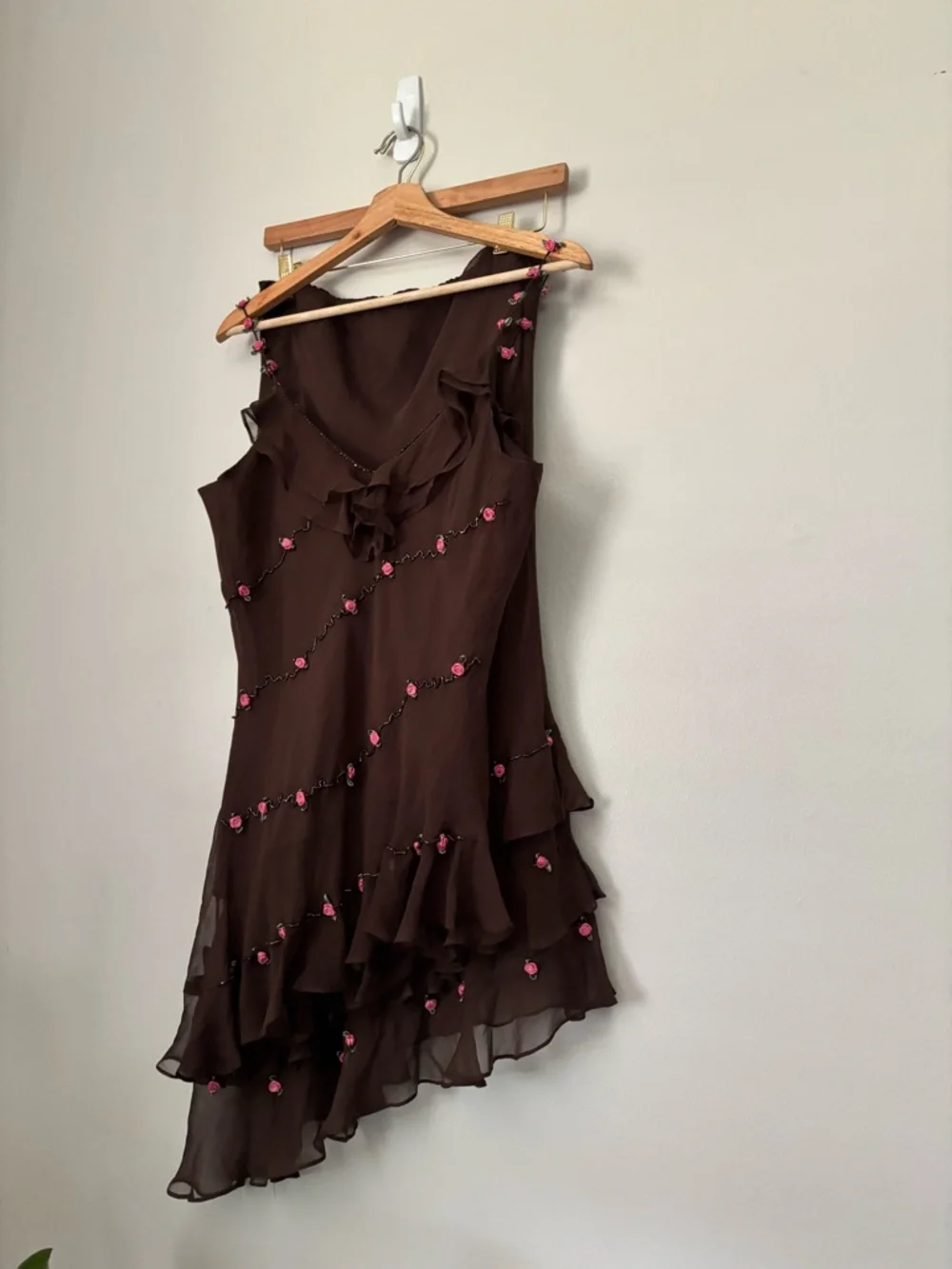 Vintage 2 Piece Asymetrical Floral Silk Skirt Set - Picture 2 of 11